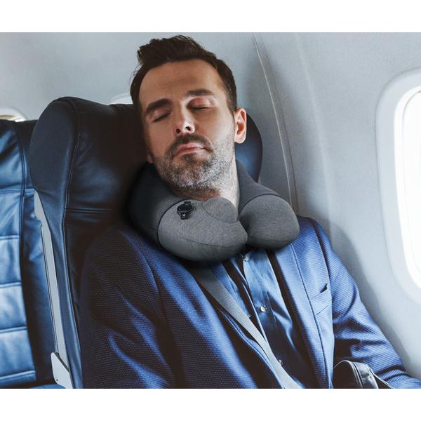 Travelmall Inflatable Nursing Neck Pillow with Patented 3D Pump (Grey) - Image 6