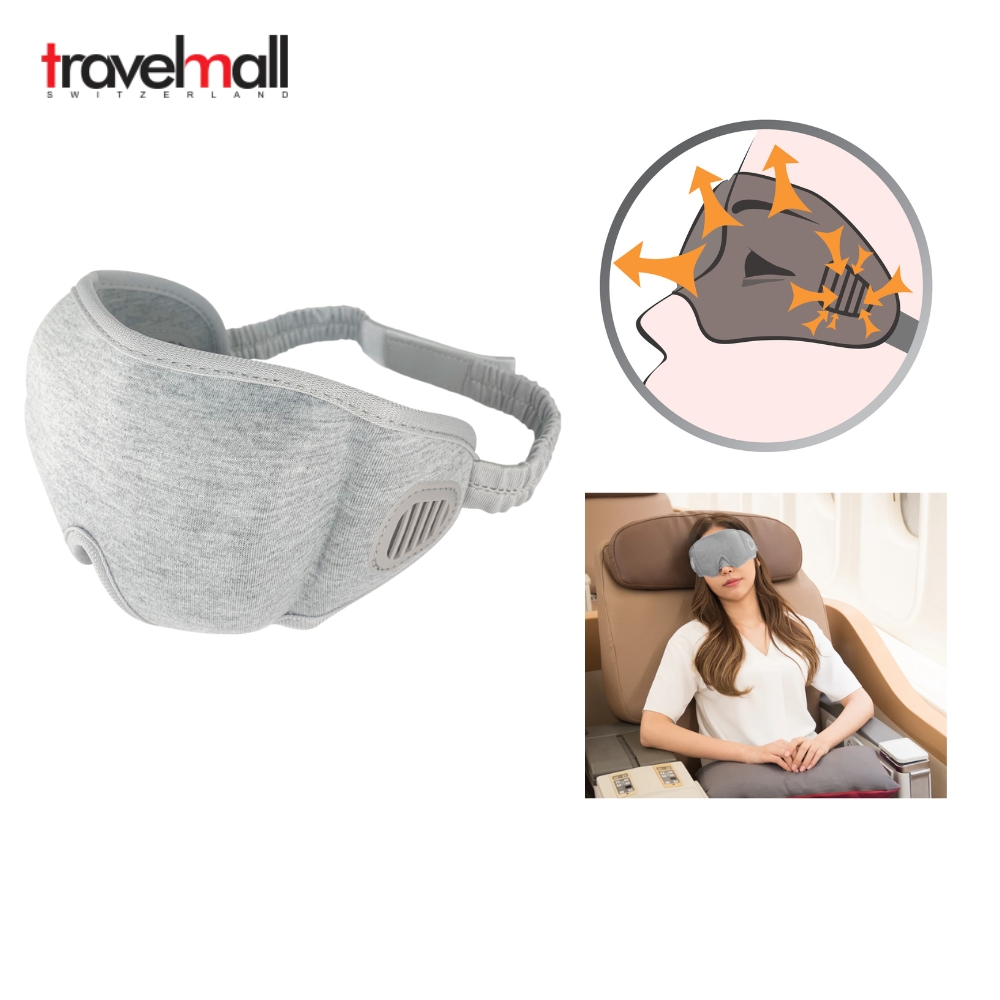 Travelmall 3D Breathable Nursing Sleep Mask with Built-in Air Vents and Ear Plugs